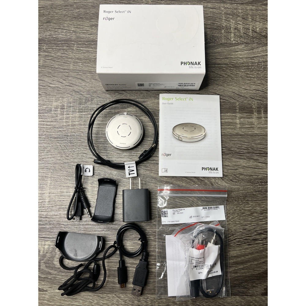 Phonak Roger Select iN Microphone Applied Hearing In Group Setting W/Box Tested!